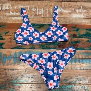 Floral Blue Bikini Set